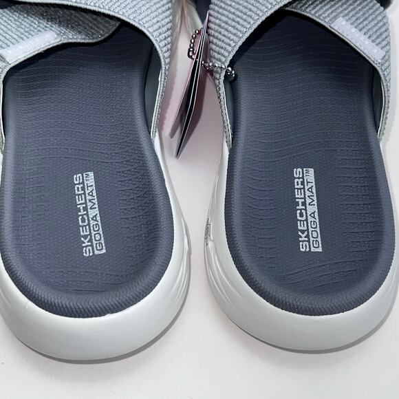 SKECHERS Go Walk Sandals, Women's Size 7, Glistening Silver - Picture 4 of 9